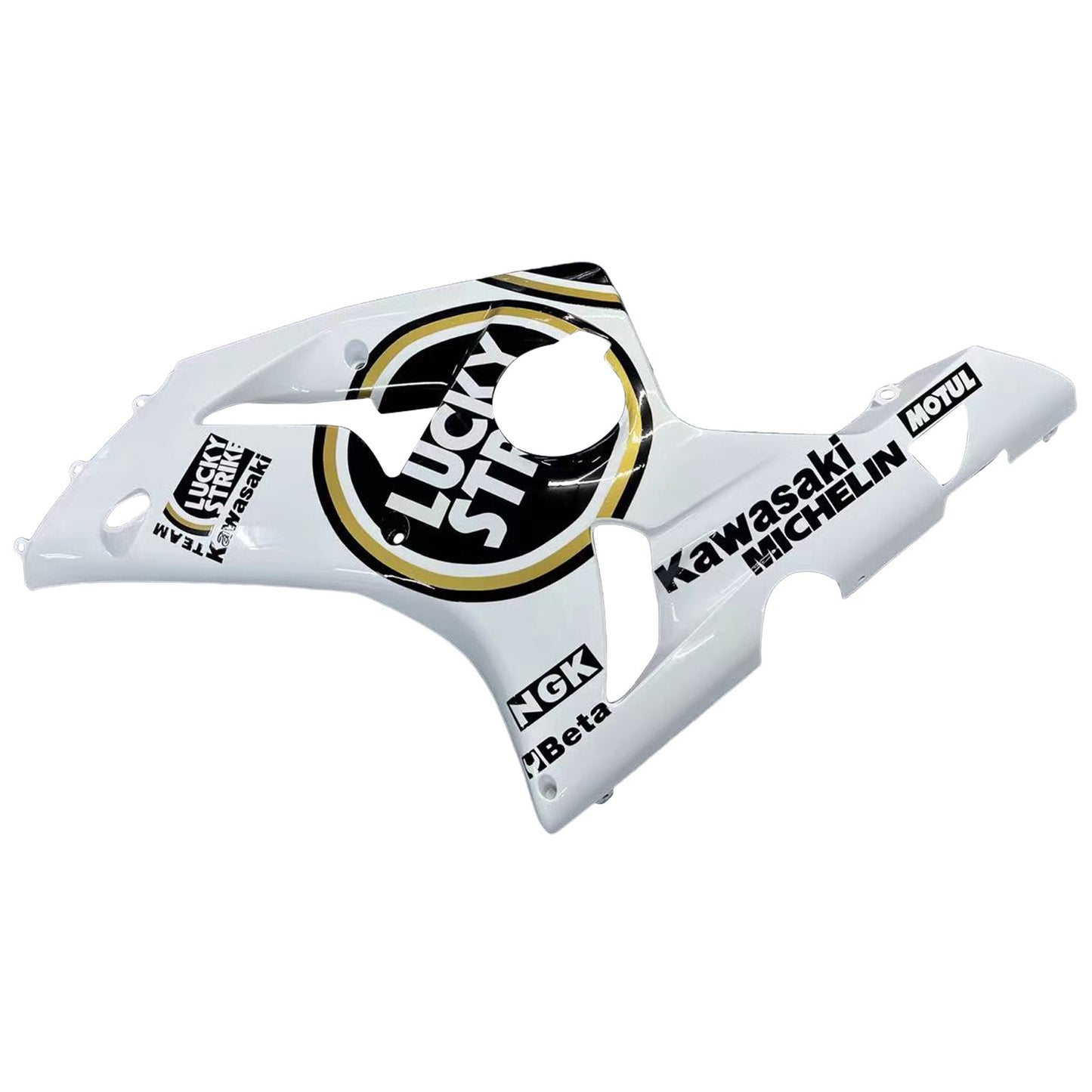 2003-2004 Fairings Kawasaki ZX6R 636 White Black Lucky Strike  Generic