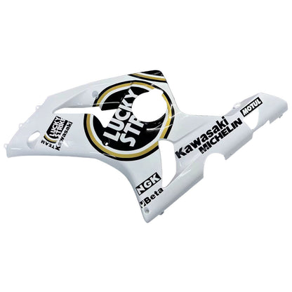2003-2004 Fairings Kawasaki ZX6R 636 White Black Lucky Strike  Generic