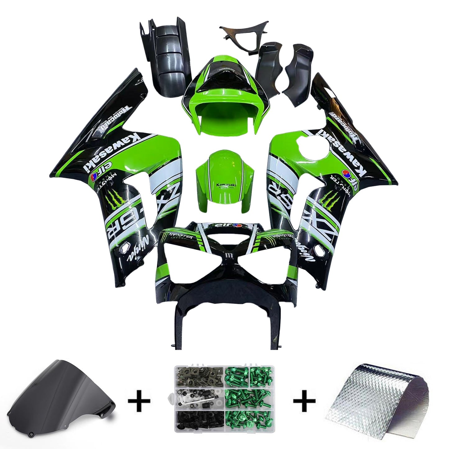 2003-2004 Kawasaki ZX6R 636 Fairing Kit Bodywork Plastic ABS