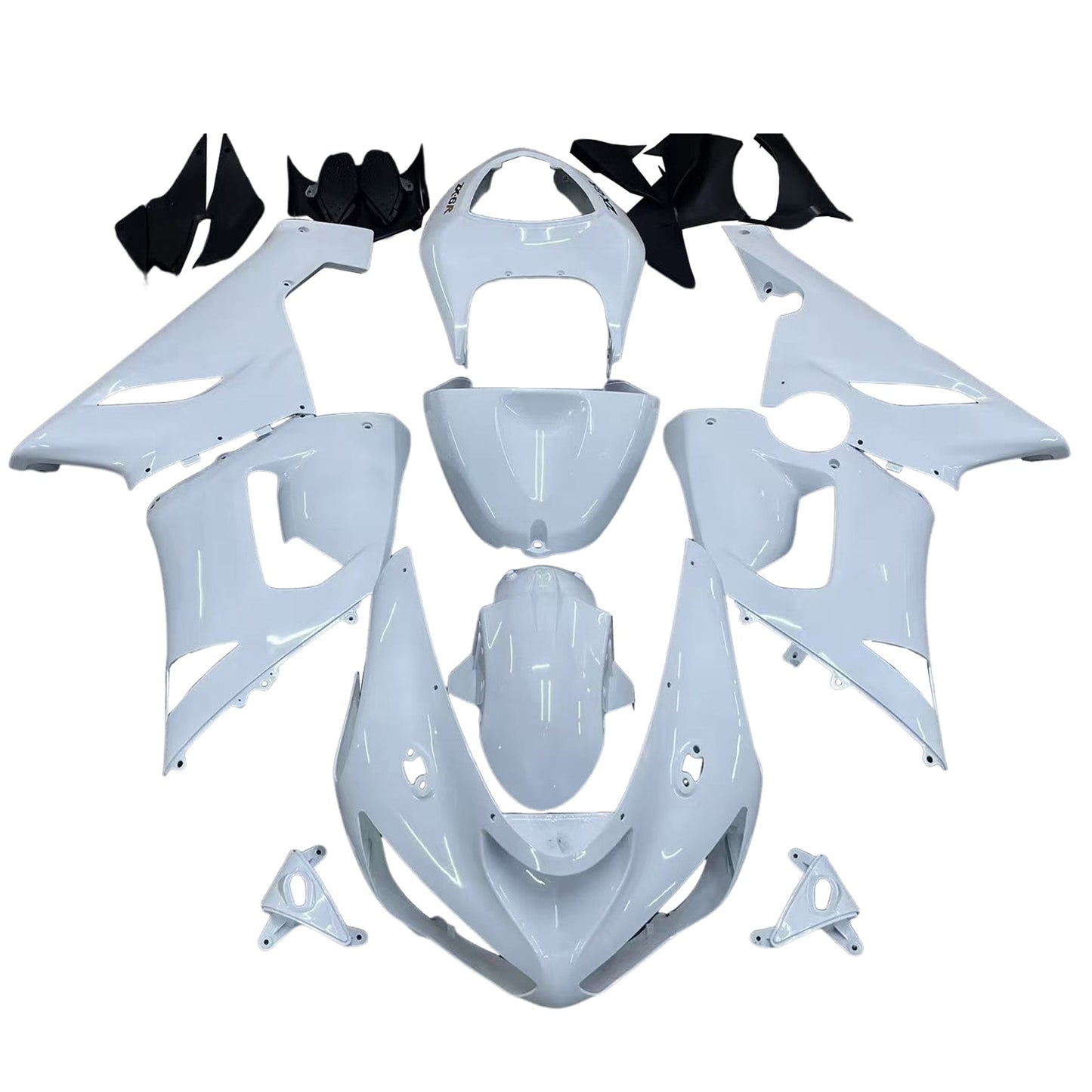 2005-2006 Fairings Kawasaki ZX6R 636 White ZX6R Ninja Generic