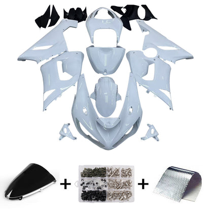 2005-2006 Fairings Kawasaki ZX6R 636 White ZX6R Ninja Generic