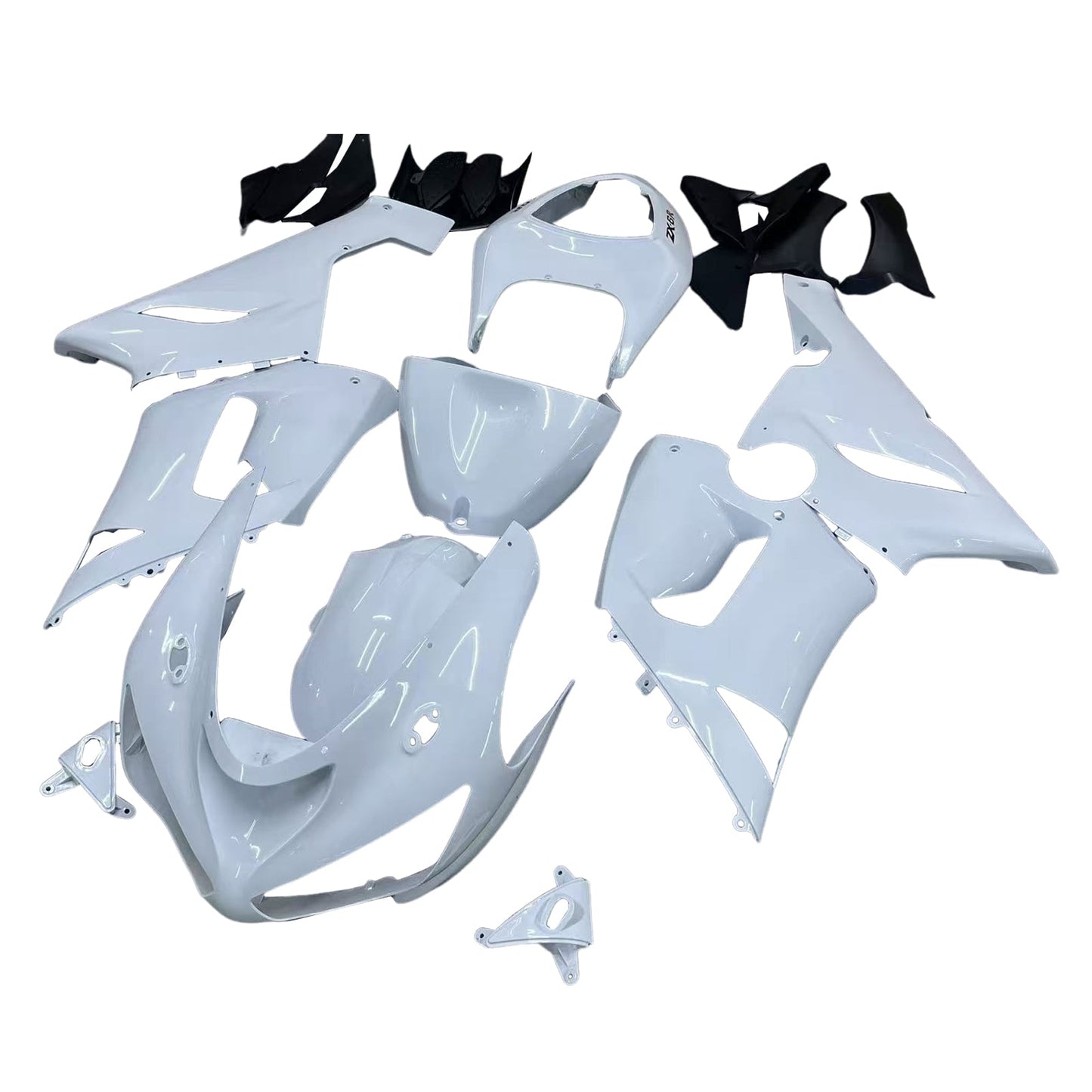 2005-2006 Fairings Kawasaki ZX6R 636 White ZX6R Ninja Generic