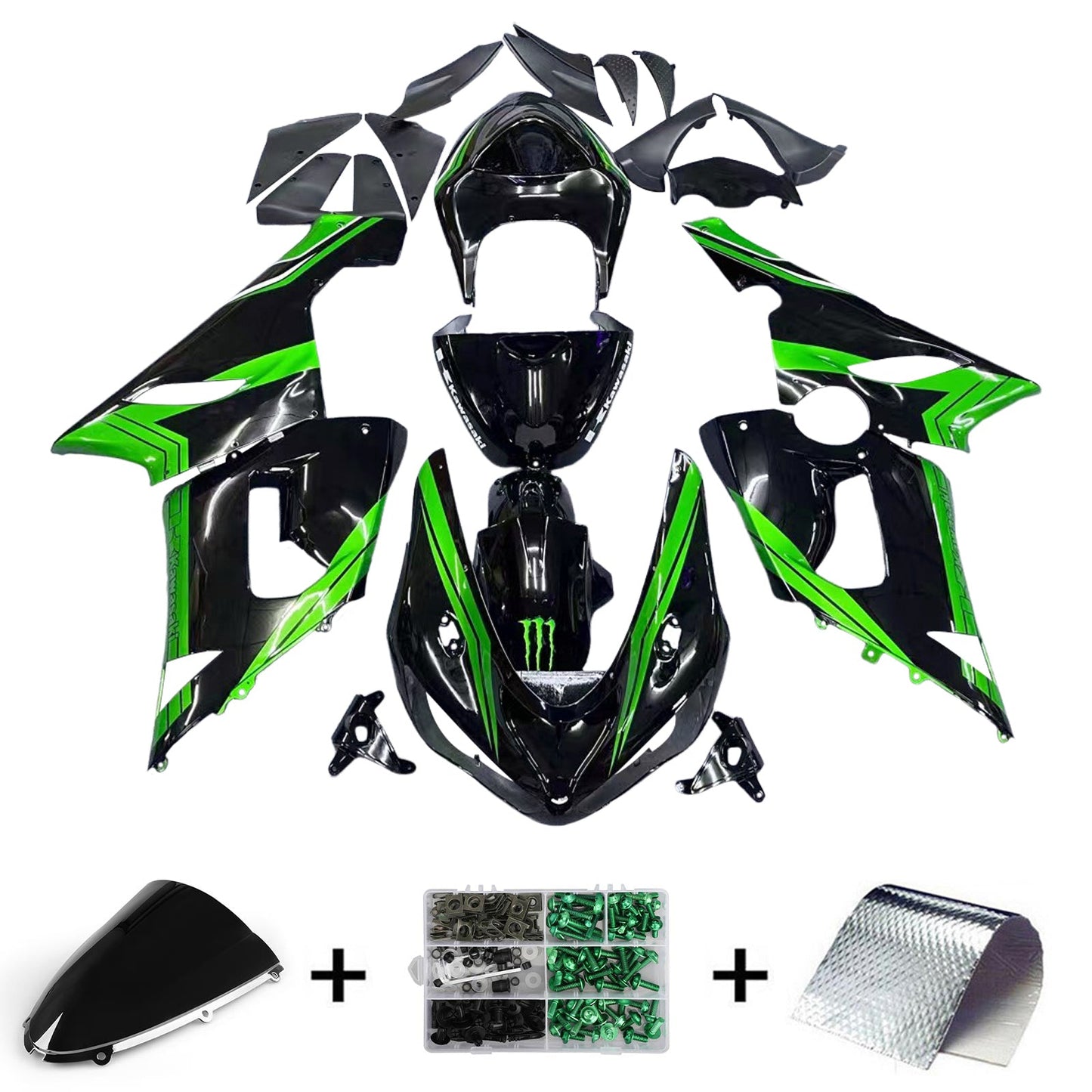 2005-2006 Kawasaki ZX6R 636 Fairing Kit Bodywork Plastic ABS