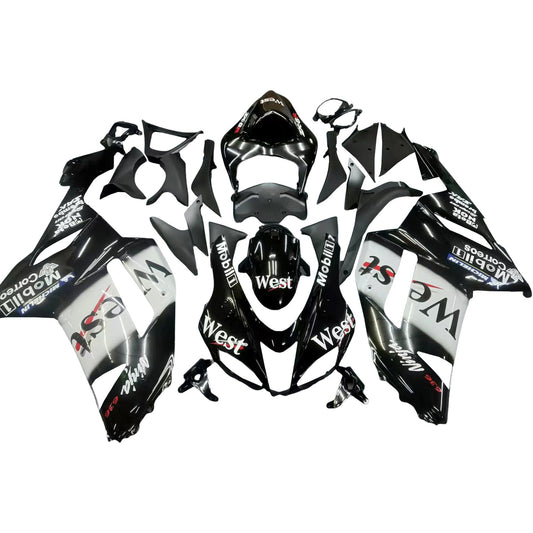 2007-2008 Fairings Kawasaki ZX6R ZX636 Black White West Ninja  Generic