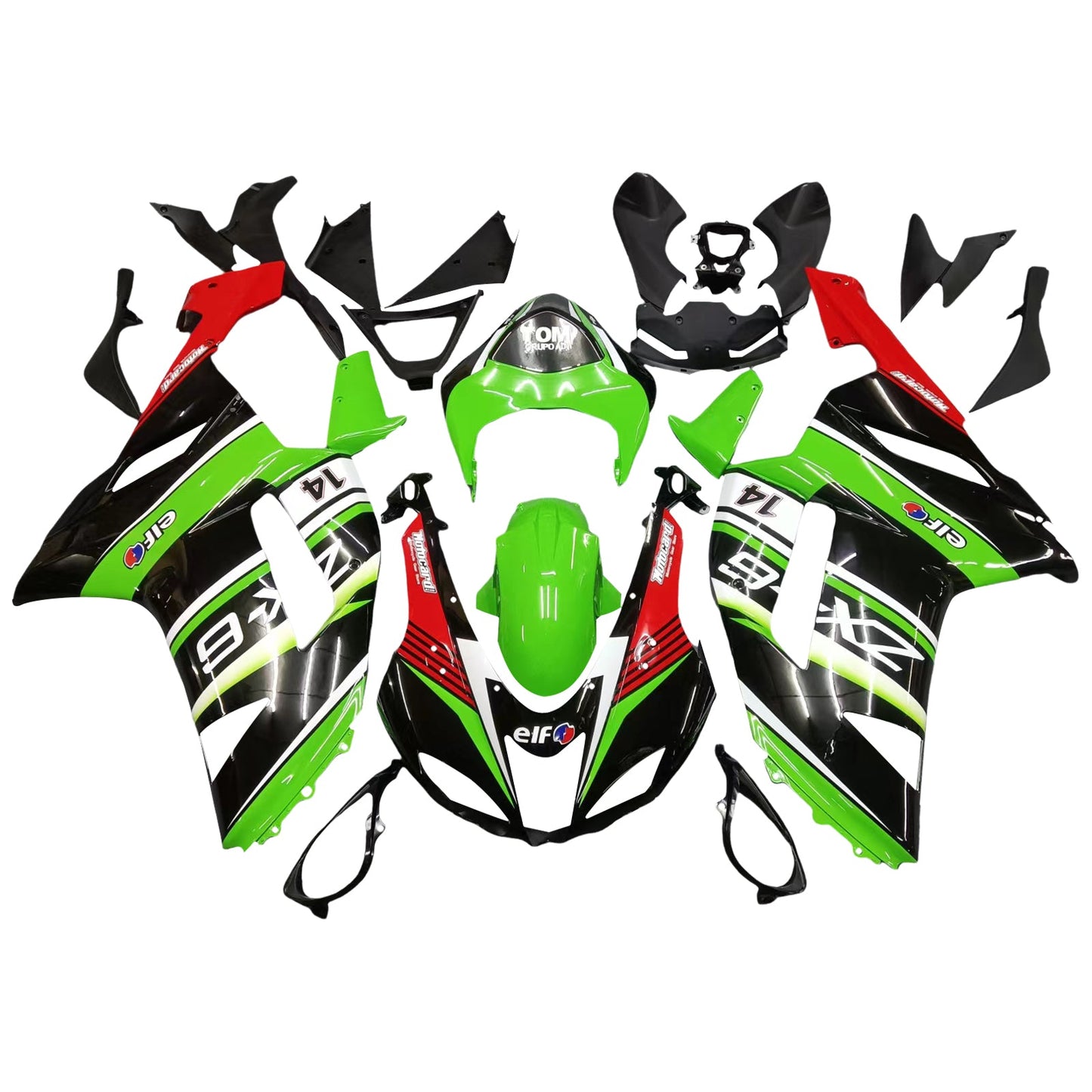 2007-2008 Kawasaki ZX6R 636 Fairing Kit Bodywork Plastic ABS