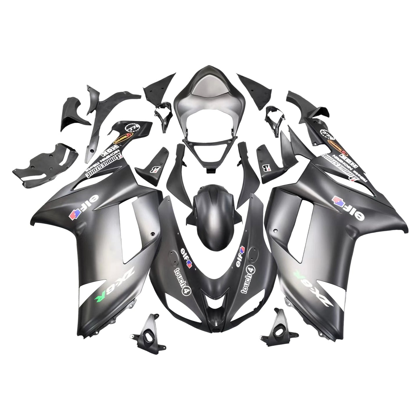 2007-2008 Kawasaki ZX6R 636 Fairing Kit Bodywork Plastic ABS