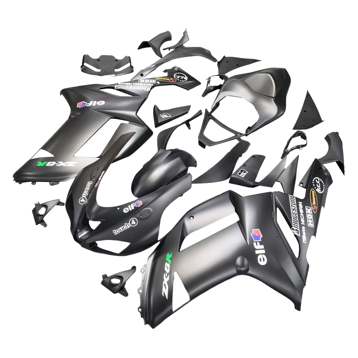 2007-2008 Kawasaki ZX6R 636 Fairing Kit Bodywork Plastic ABS