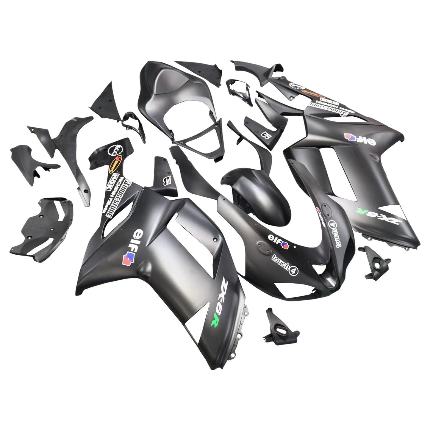 2007-2008 Kawasaki ZX6R 636 Fairing Kit Bodywork Plastic ABS