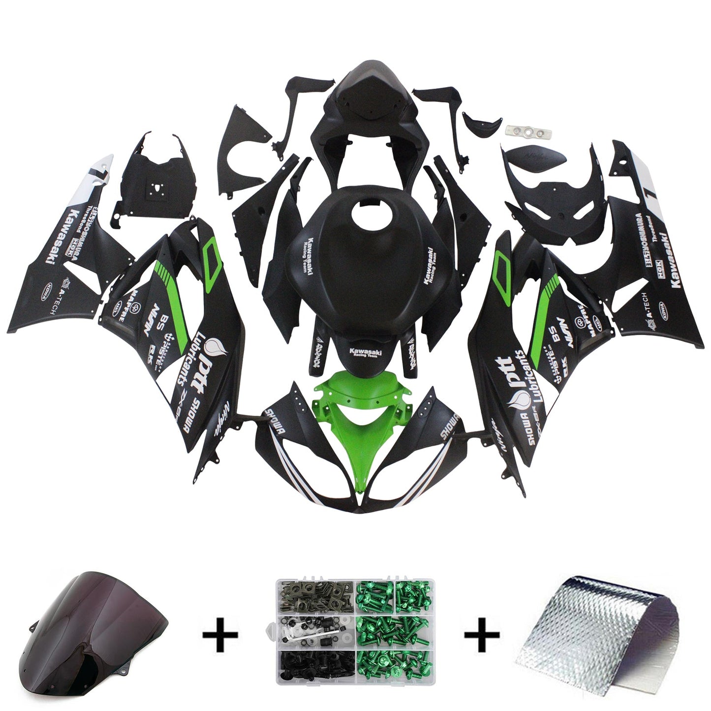 2009-2012 Kawasaki ZX6R 636 Fairing Kit Bodywork Plastic ABS