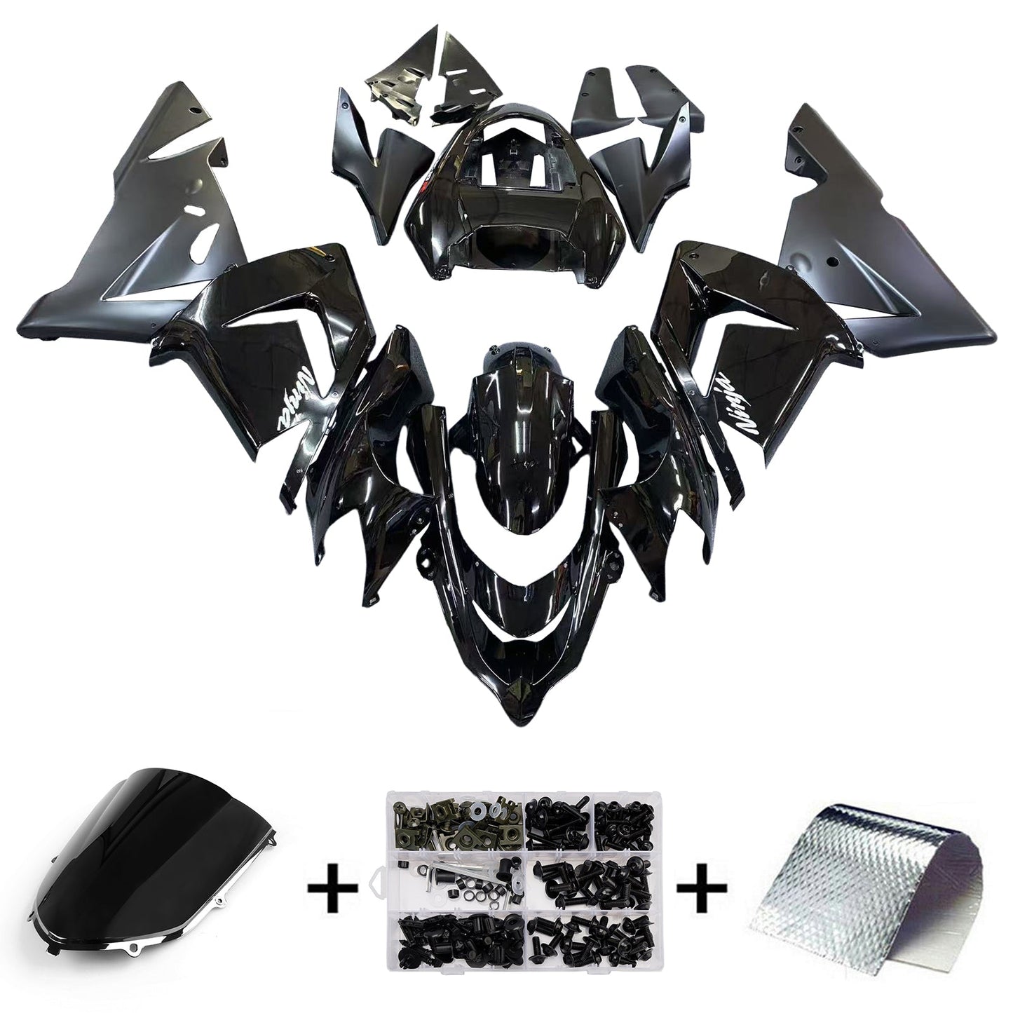 2004-2005 Fairings Kawasaki ZX 10R All Black Ninja  Generic