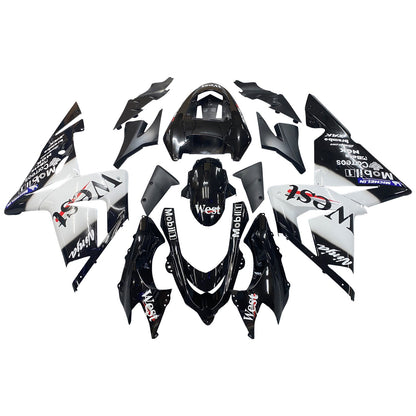 2004-2005 Fairings Kawasaki ZX 10R Black White West Ninja