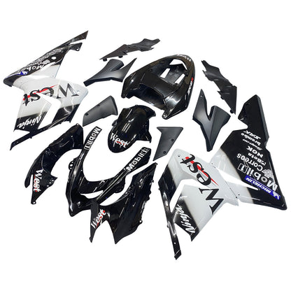 2004-2005 Fairings Kawasaki ZX 10R Black White West Ninja
