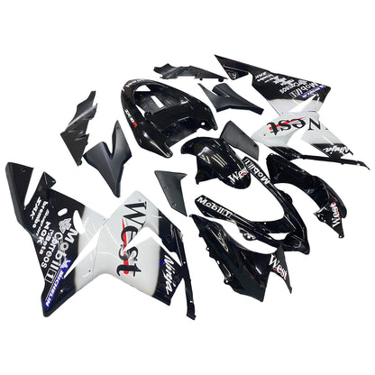 2004-2005 Fairings Kawasaki ZX 10R Black White West Ninja