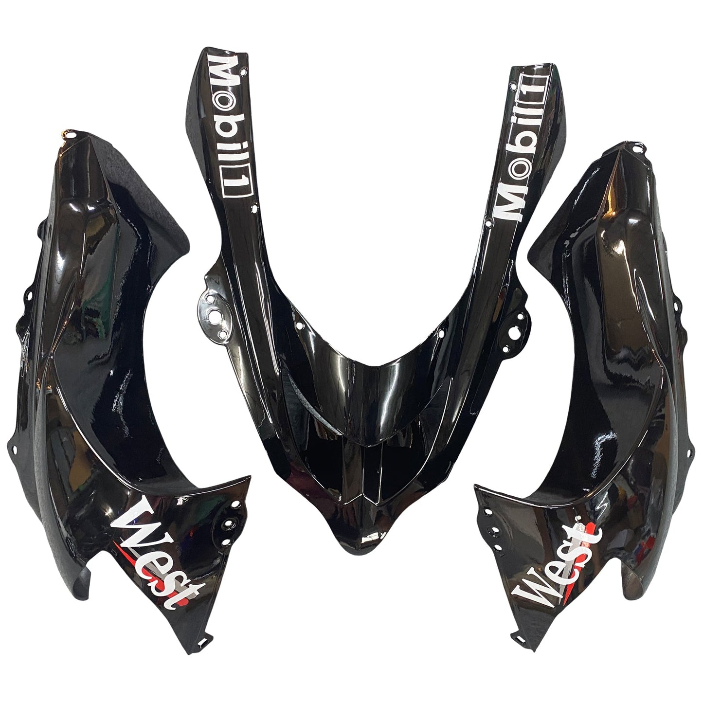 2004-2005 Fairings Kawasaki ZX 10R Black White West Ninja