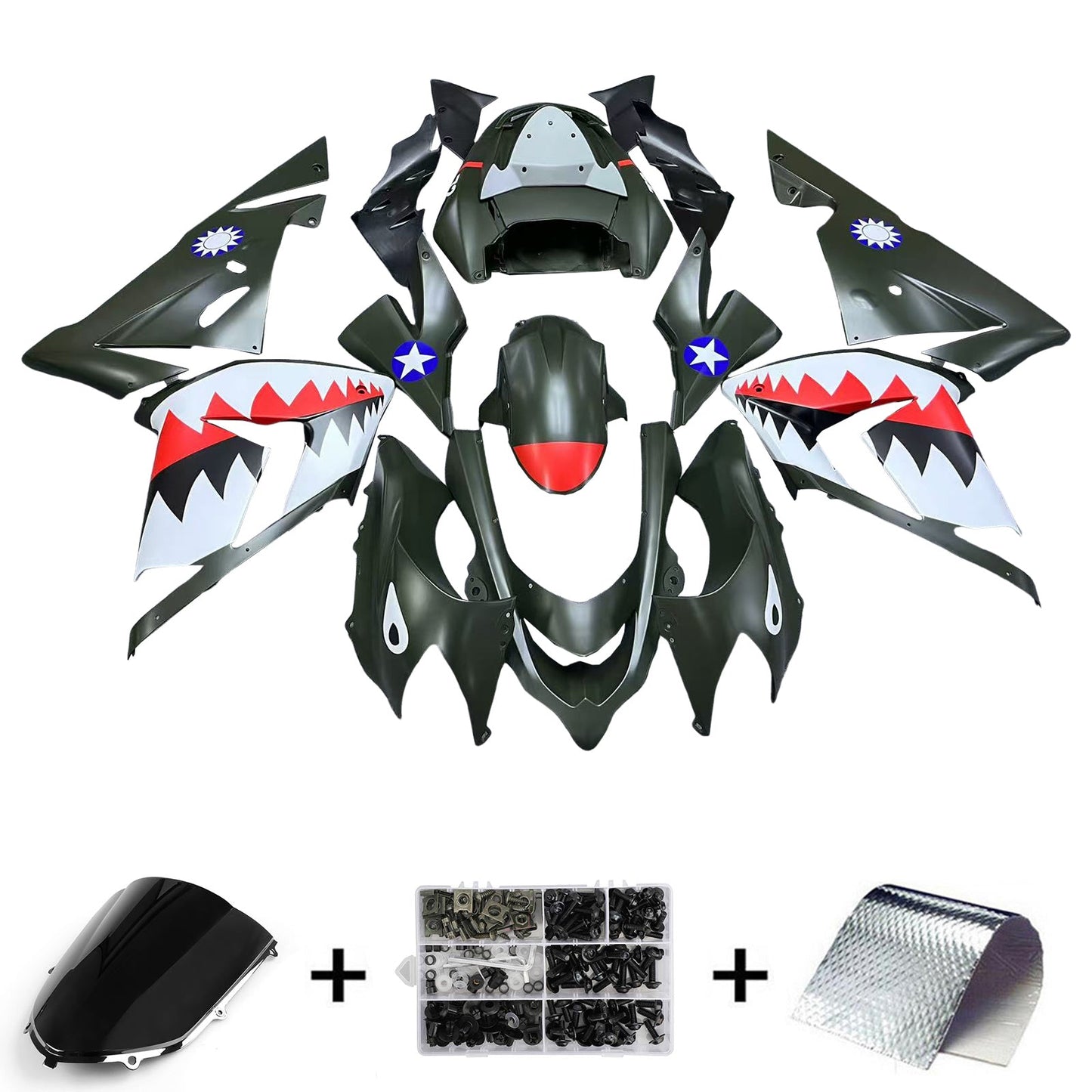 2004-2005 Kawasaki ZX10R Fairing Kit Bodywork Plastic ABS