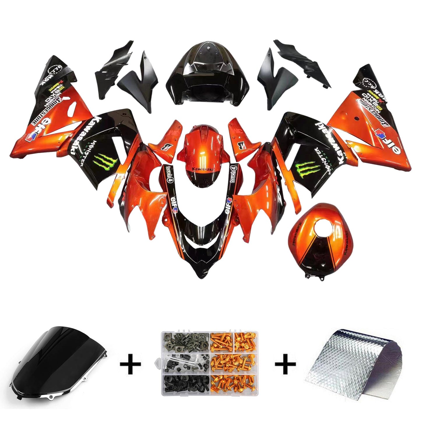 2004-2005 Kawasaki ZX10R Fairing Kit Bodywork Plastic ABS