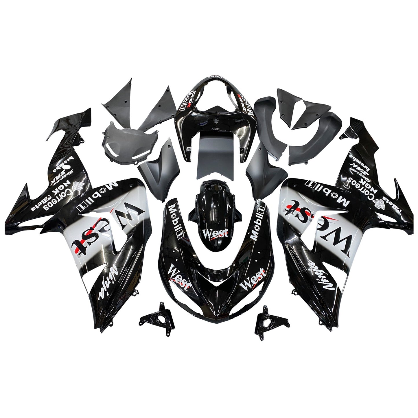 2006-2007 Ninja ZX10R Bodywork Fairing ABS Injection Molded Plastics Set 17 Color Generic