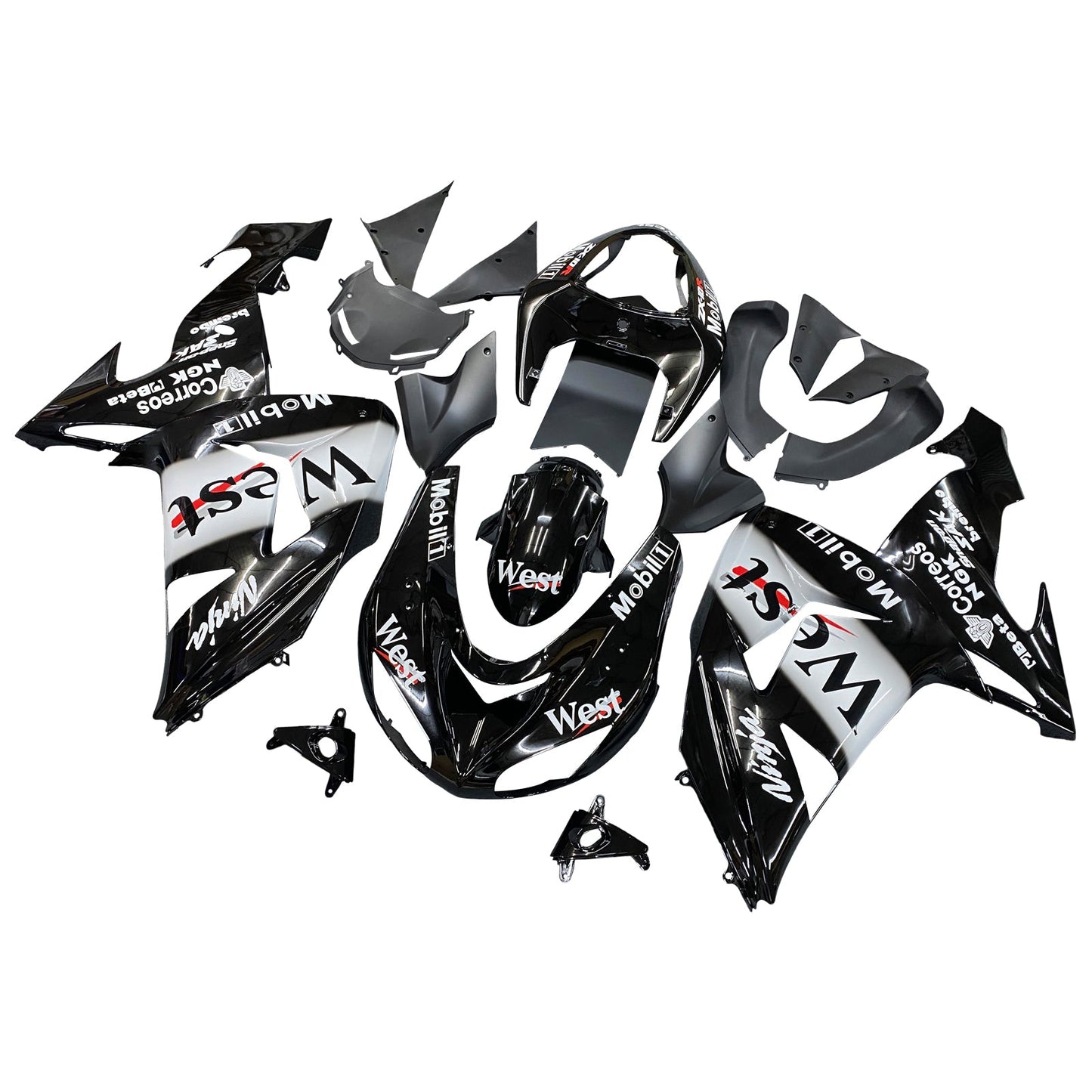 2006-2007 Fairings Kawasaki ZX 10R Black White West