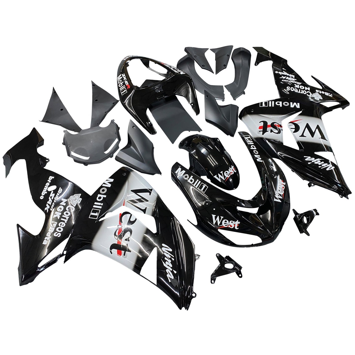 2006-2007 Fairings Kawasaki ZX 10R Black White West