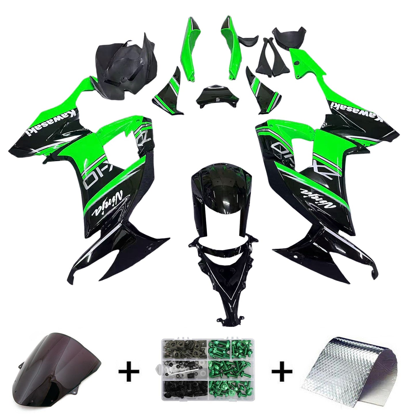 2008-2010 Kawasaki ZX10R Fairing Kit Bodywork Plastic ABS