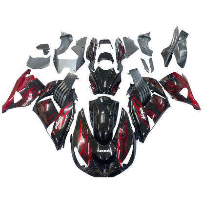 2006-2011 Fairings Kawasaki ZX14R Black & Red Flame Ninja  Generic