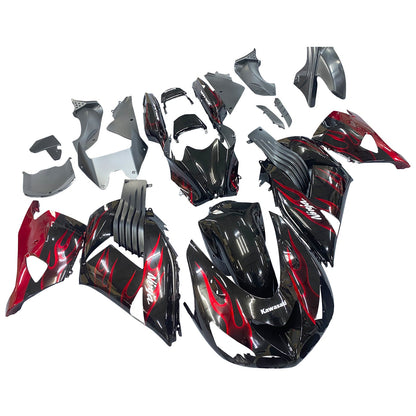 2006-2011 Fairings Kawasaki ZX14R Black & Red Flame Ninja  Generic
