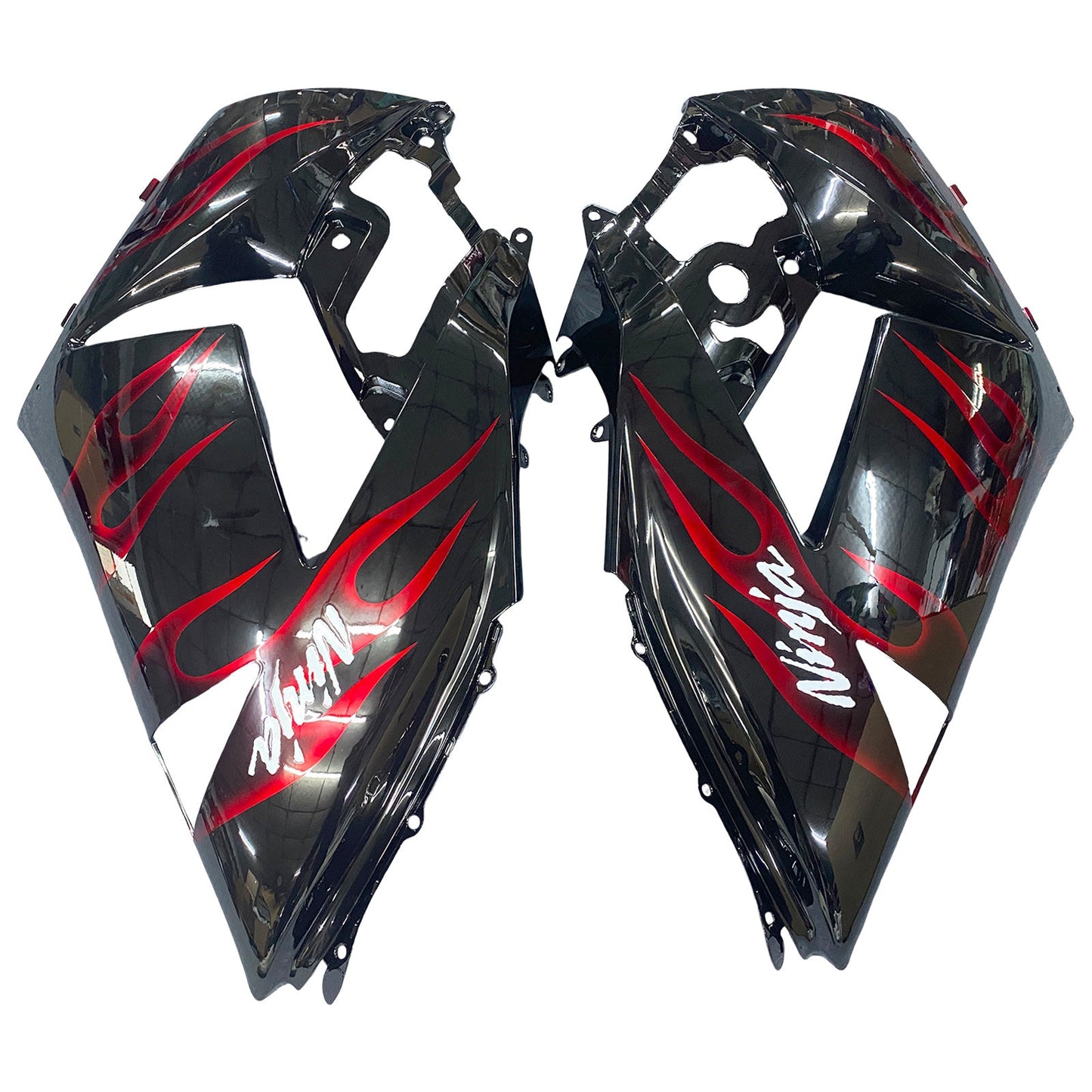 2006-2011 Fairings Kawasaki ZX14R Black & Red Flame Ninja  Generic