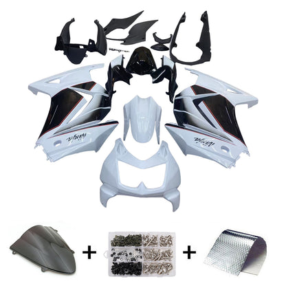 2008-2012 Fairings Kawasaki ZX250R EX250 White Black Ninja ZX250  Generic