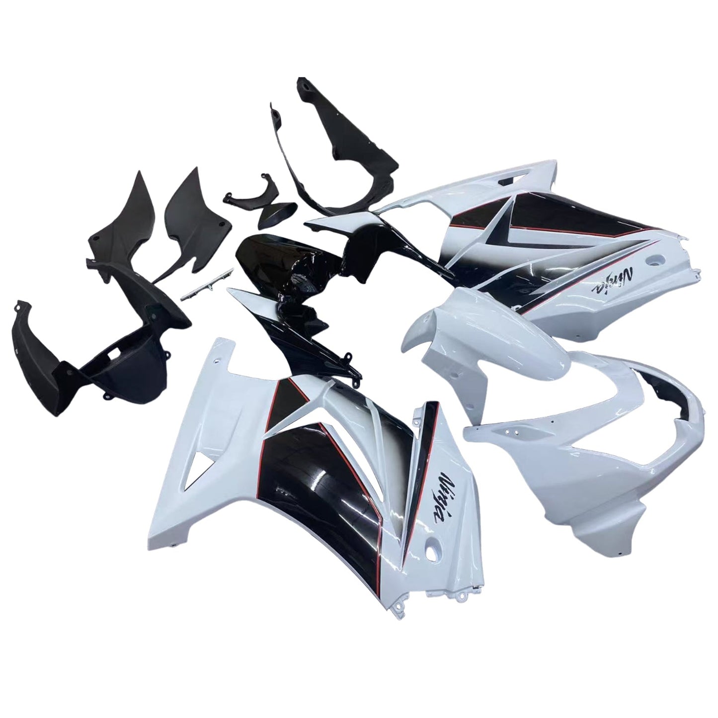 2008-2012 Fairings Kawasaki ZX250R EX250 White Black Ninja ZX250  Generic