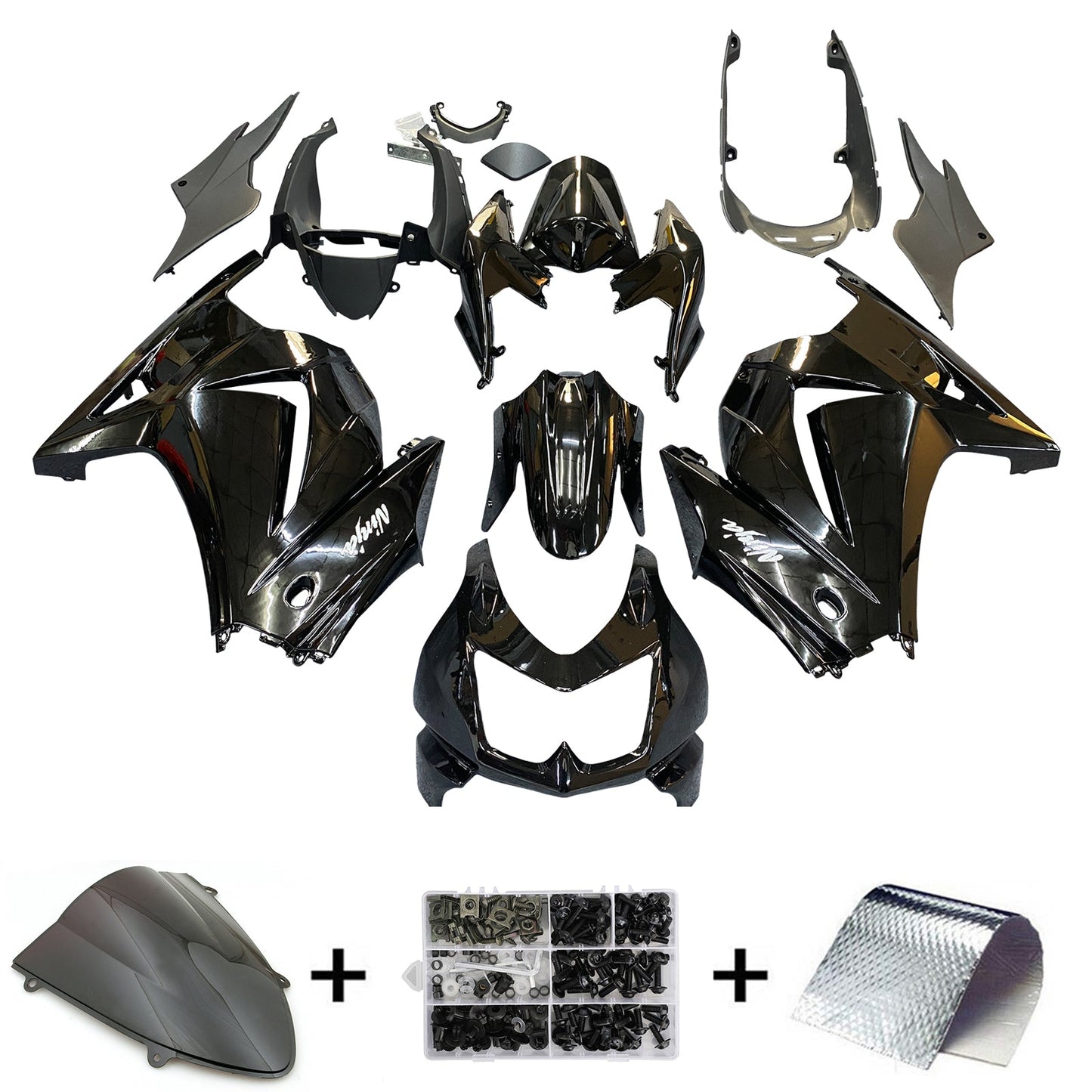 2008-2012 Fairings Kawasaki ZX250R EX250 Black Ninja ZX250  Generic