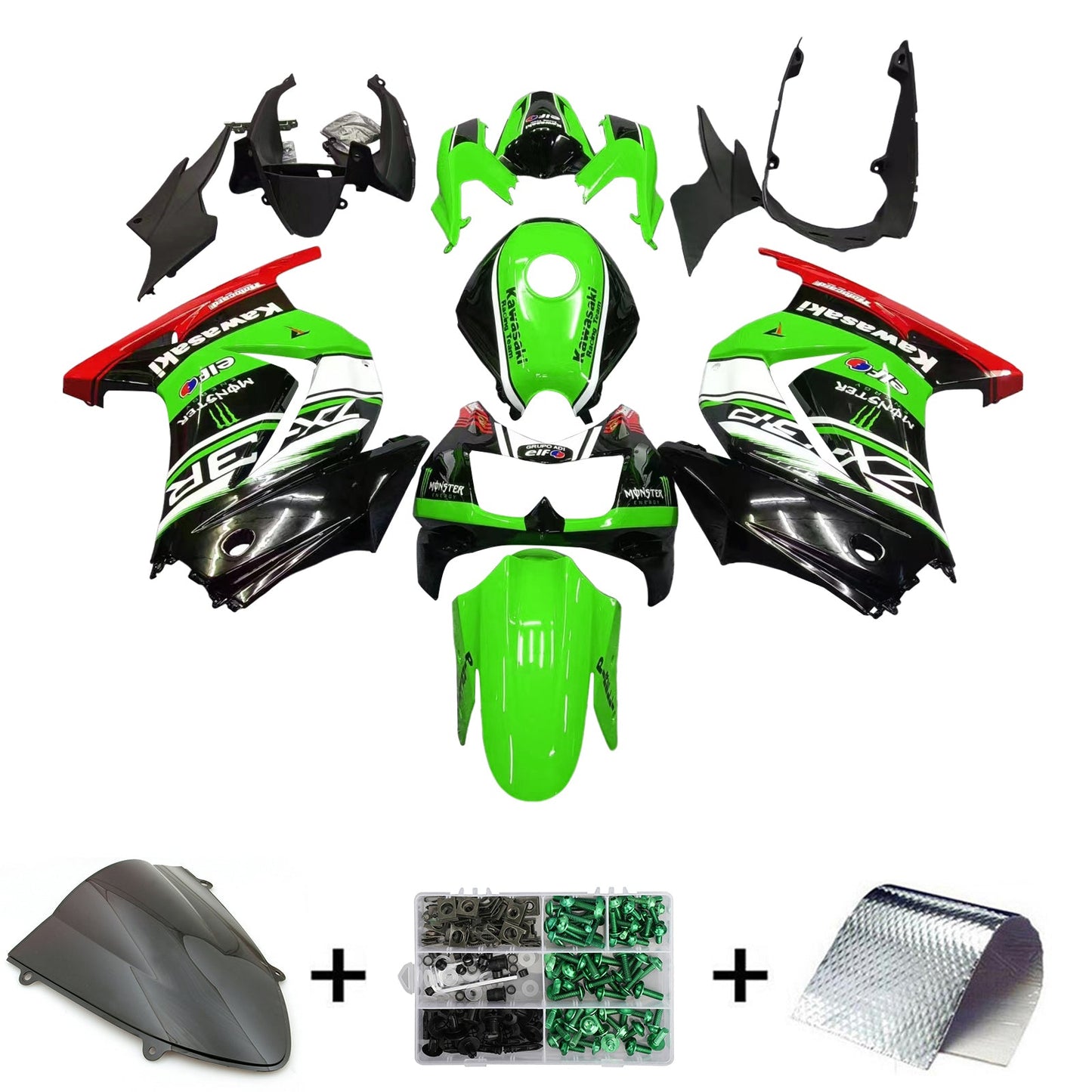 2008-2012 Kawasaki EX250 Ninja250R Fairing Kit Bodywork Plastic ABS