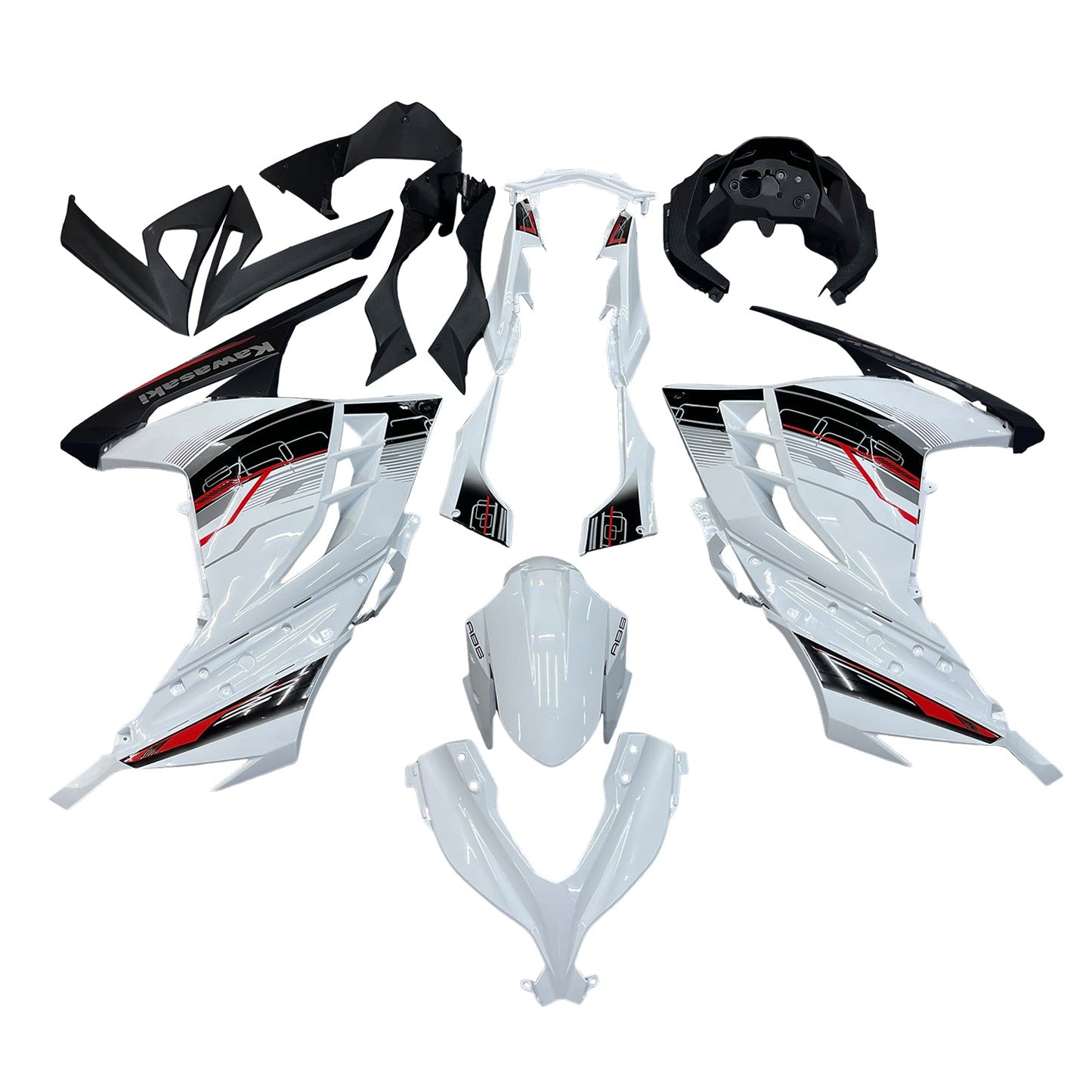 2013-2024 Fairings Plastics Kawasaki Ninja 300R EX300R White Art Ninja  Generic