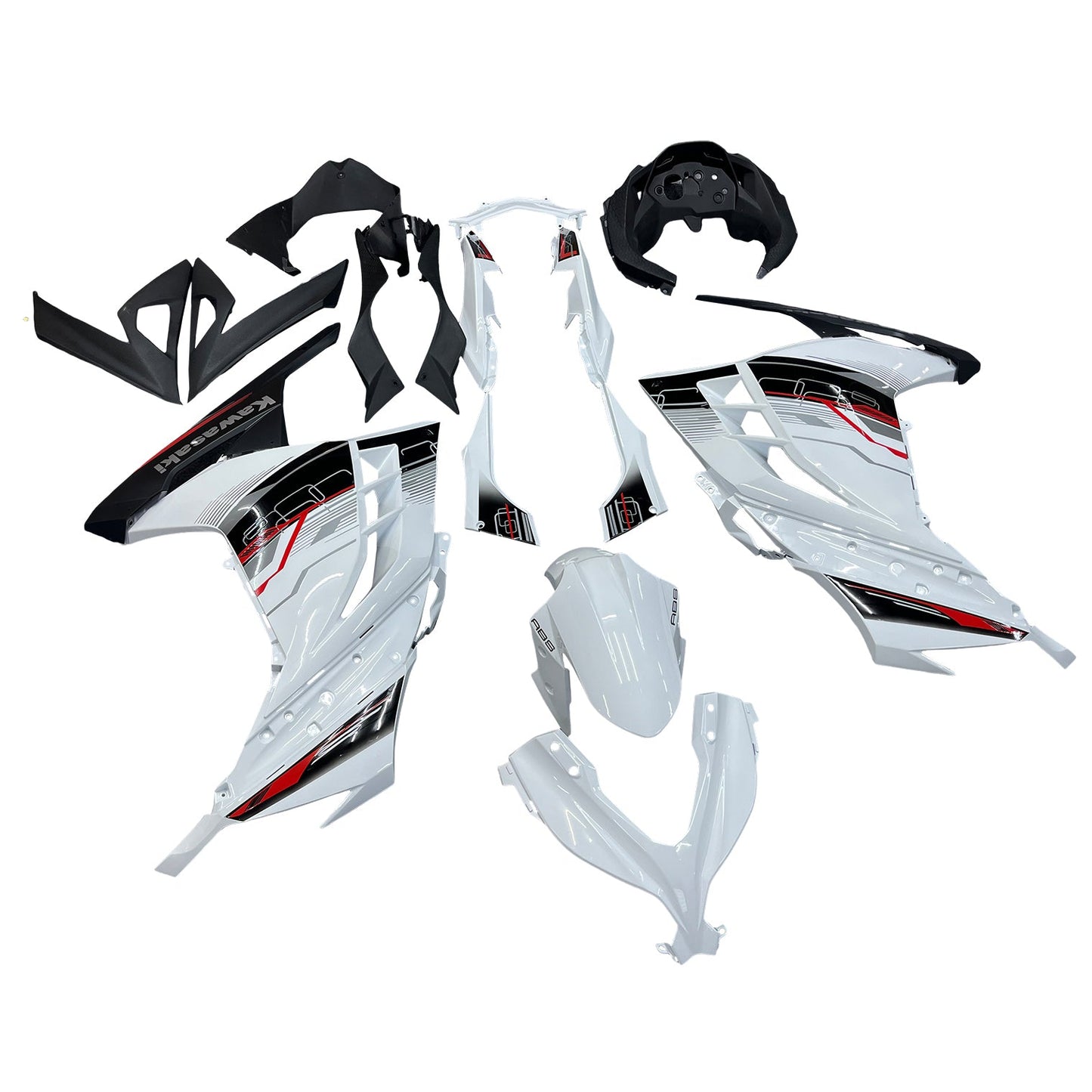 2013-2024 Fairings Plastics Kawasaki Ninja 300R EX300R White Art Ninja  Generic
