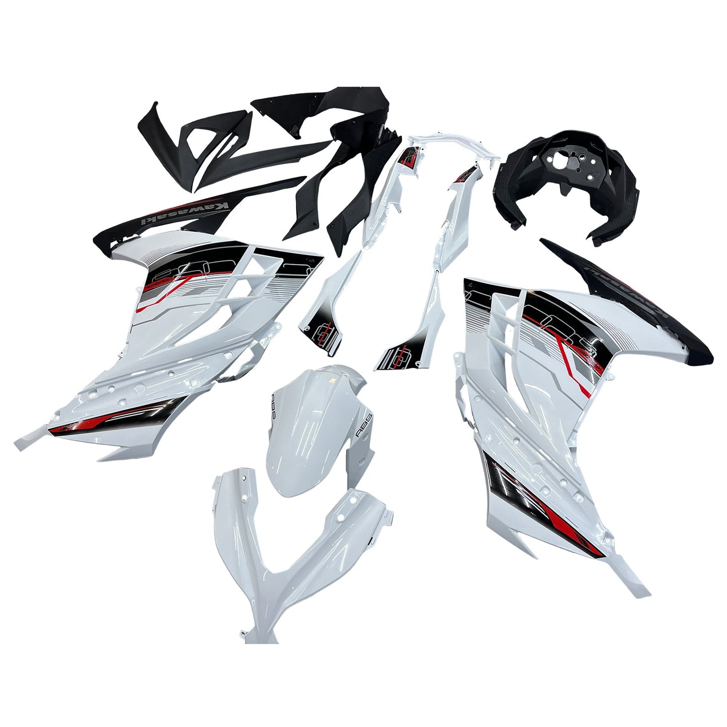 2013-2024 Fairings Plastics Kawasaki Ninja 300R EX300R White Art Ninja  Generic