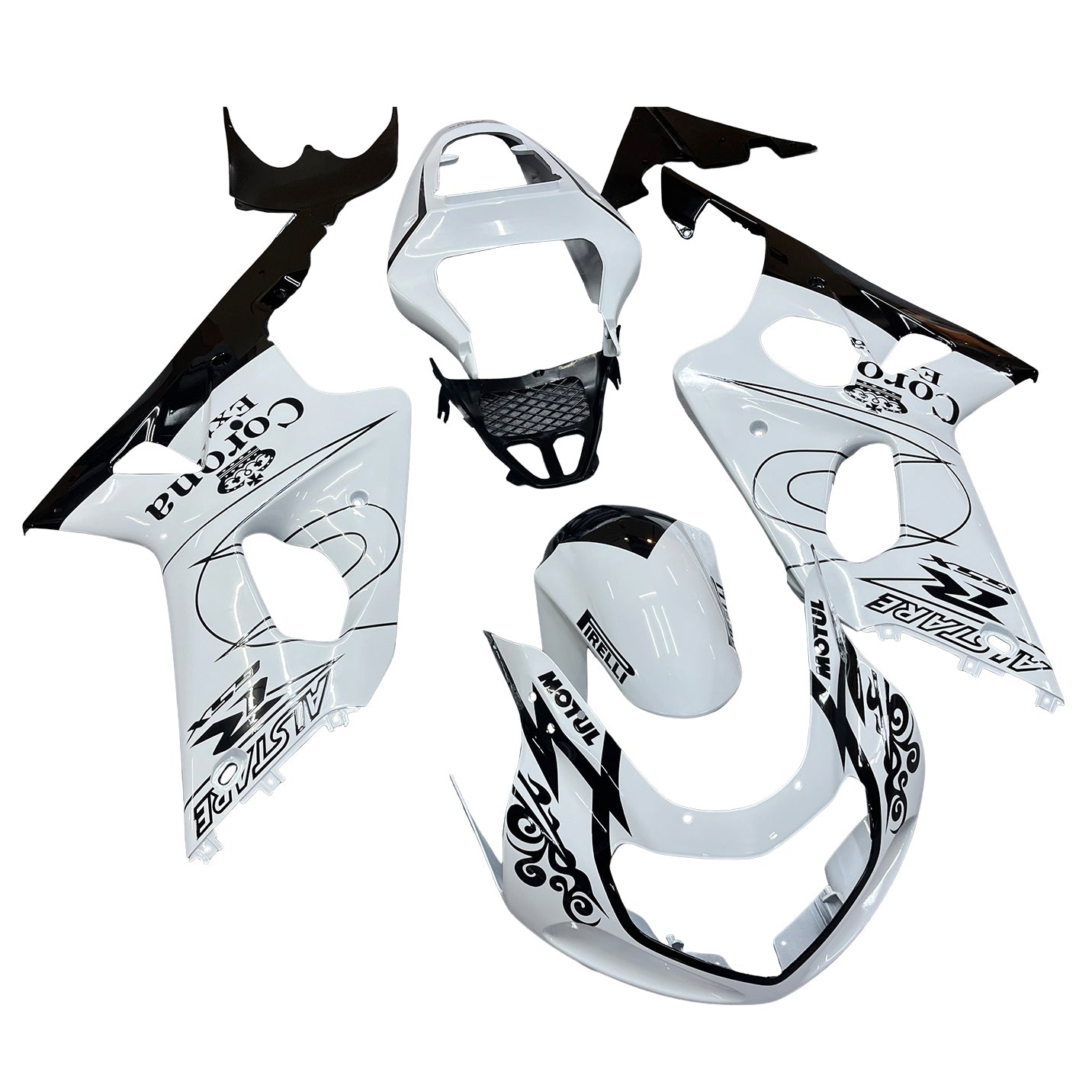 2000-2002 Fairings Suzuki GSXR 1000 White & Black Corona  Generic