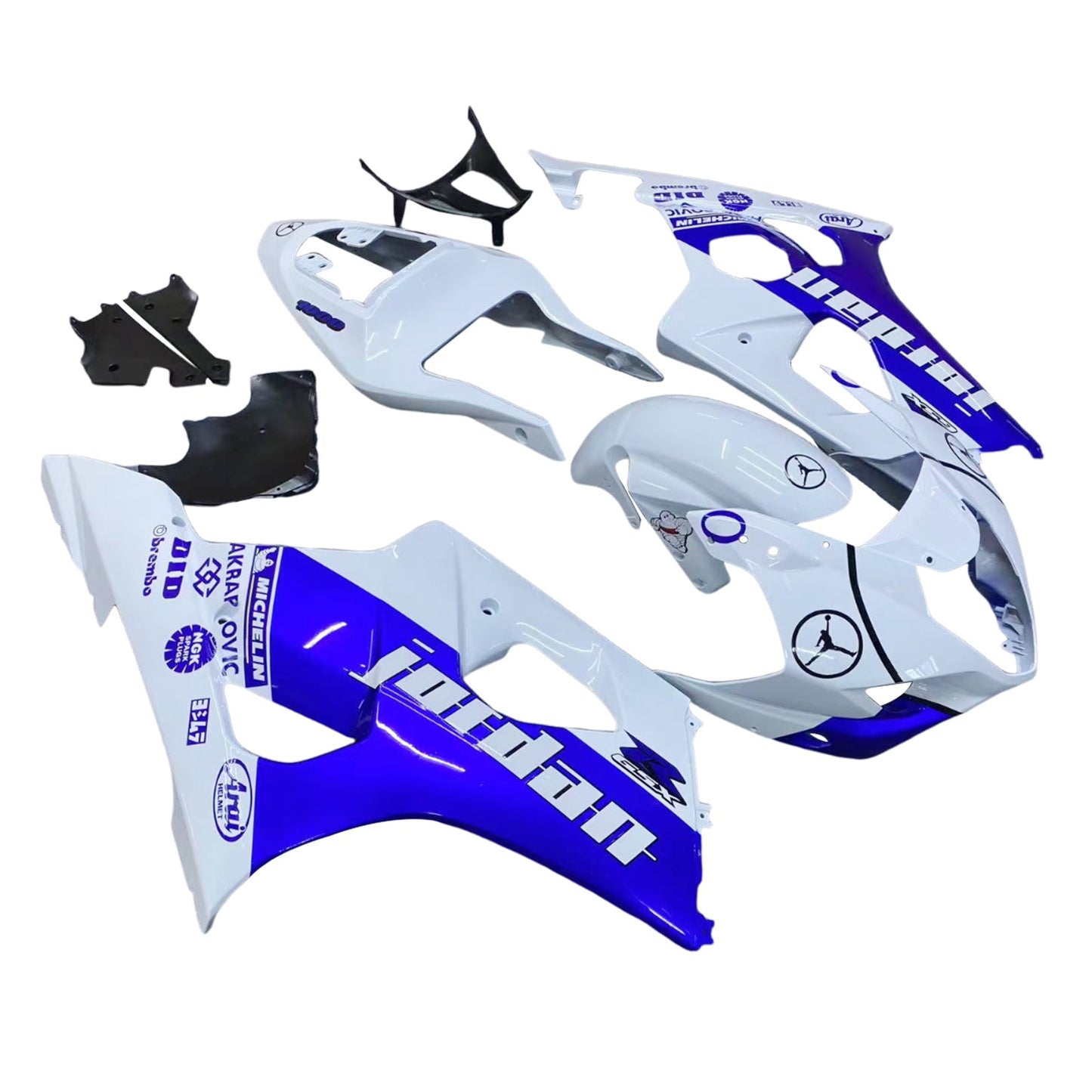 2003-2004 Fairings Suzuki GSXR 1000 White & Blue Jordan   Generic