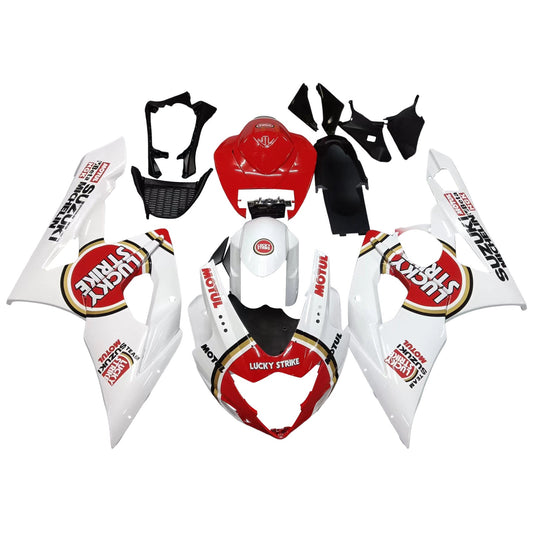 2005-2006 Fairings Suzuki GSXR 1000 White & Red Lucky Strike