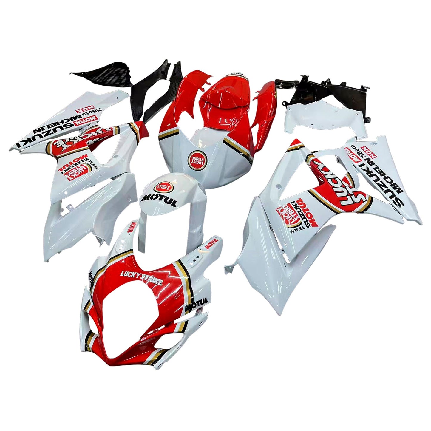 2007-2008 Fairings Suzuki GSXR 1000 White & Red Lucky Strike Generic