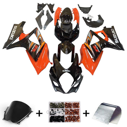 2007-2008 Fairings Suzuki GSXR 1000 Black & Orange GSXR Generic