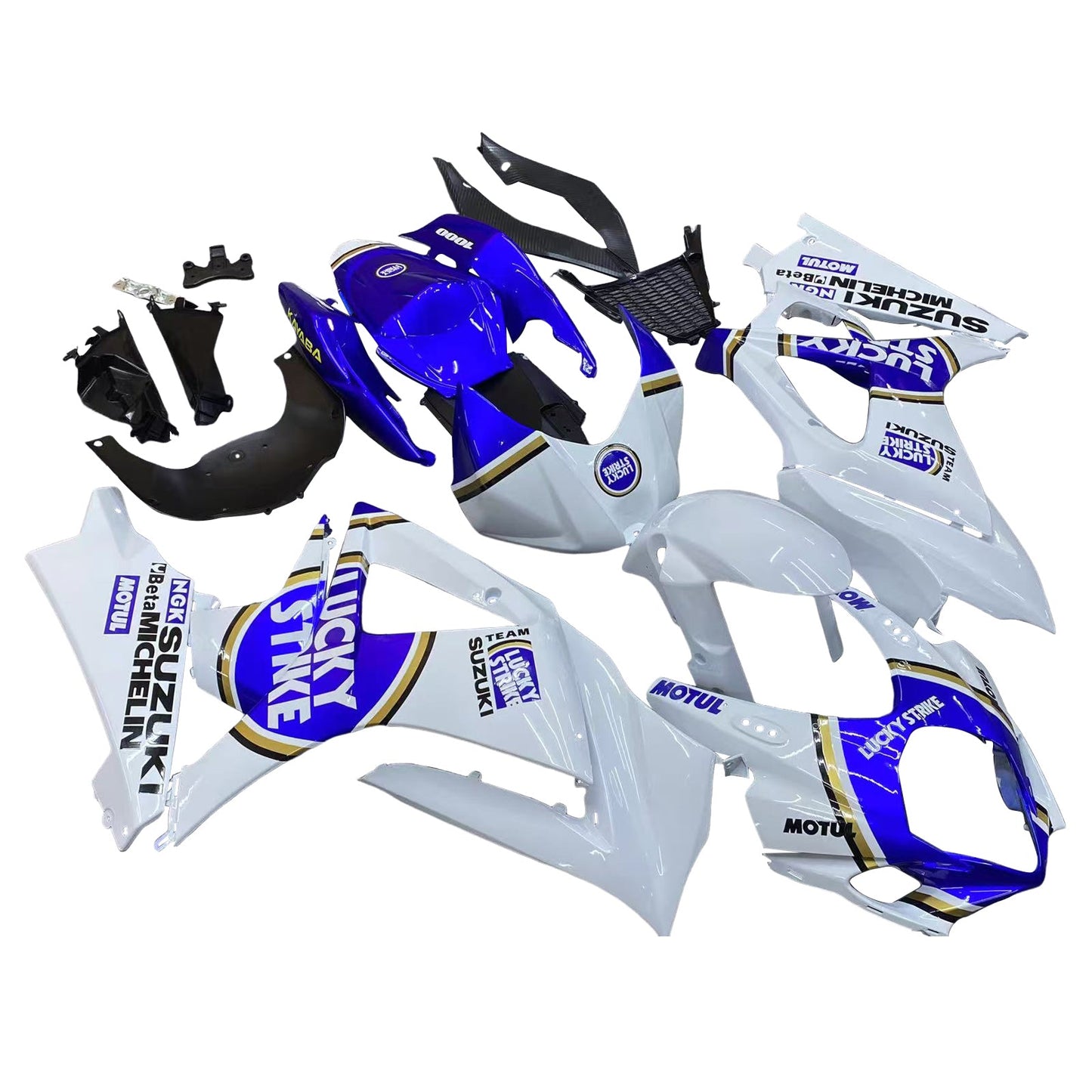 2007-2008 Fairings Suzuki GSXR 1000 White & Blue Lucky Strike Generic