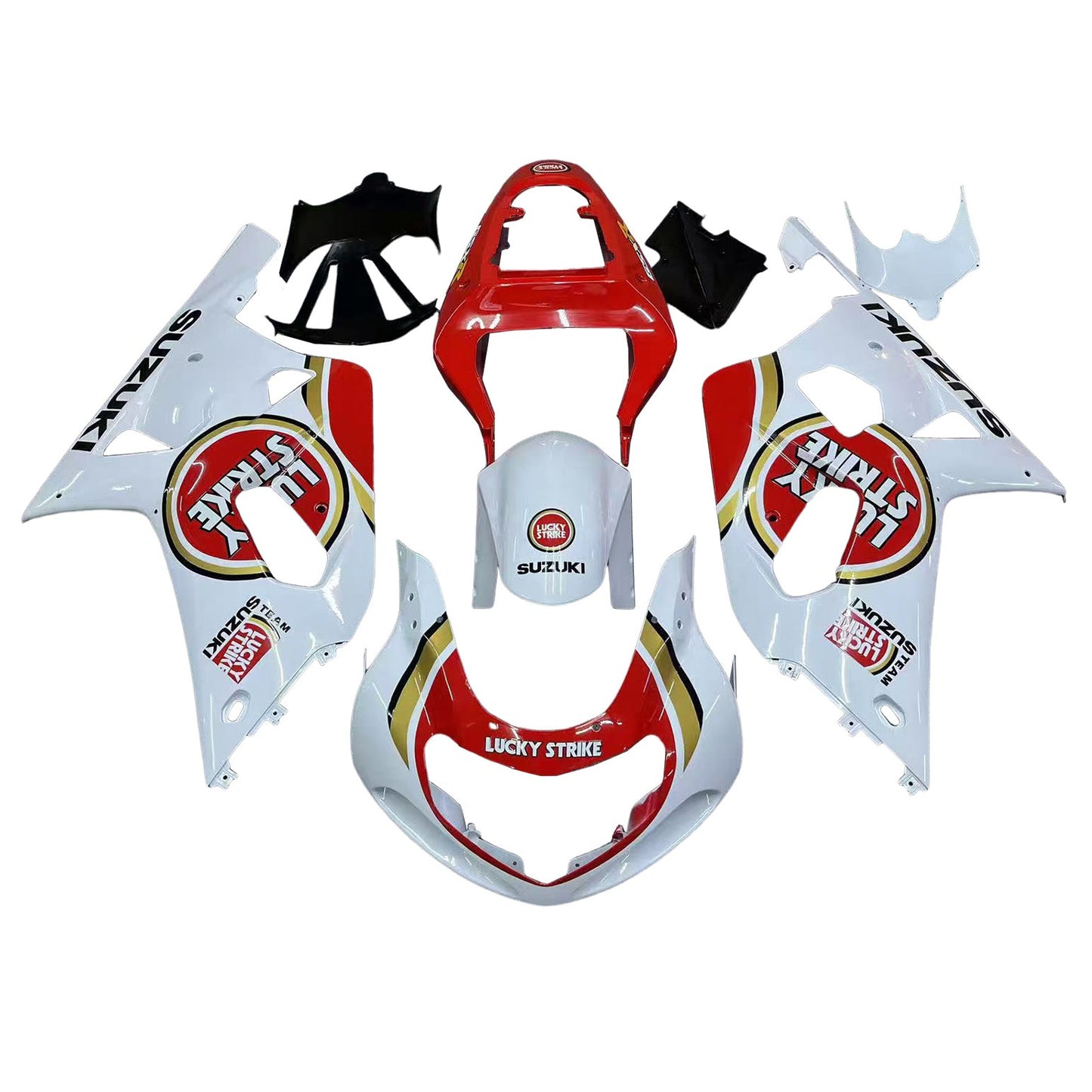 2001-2003 Fairings Suzuki GSXR 750 White Red Lucky Strike Generic