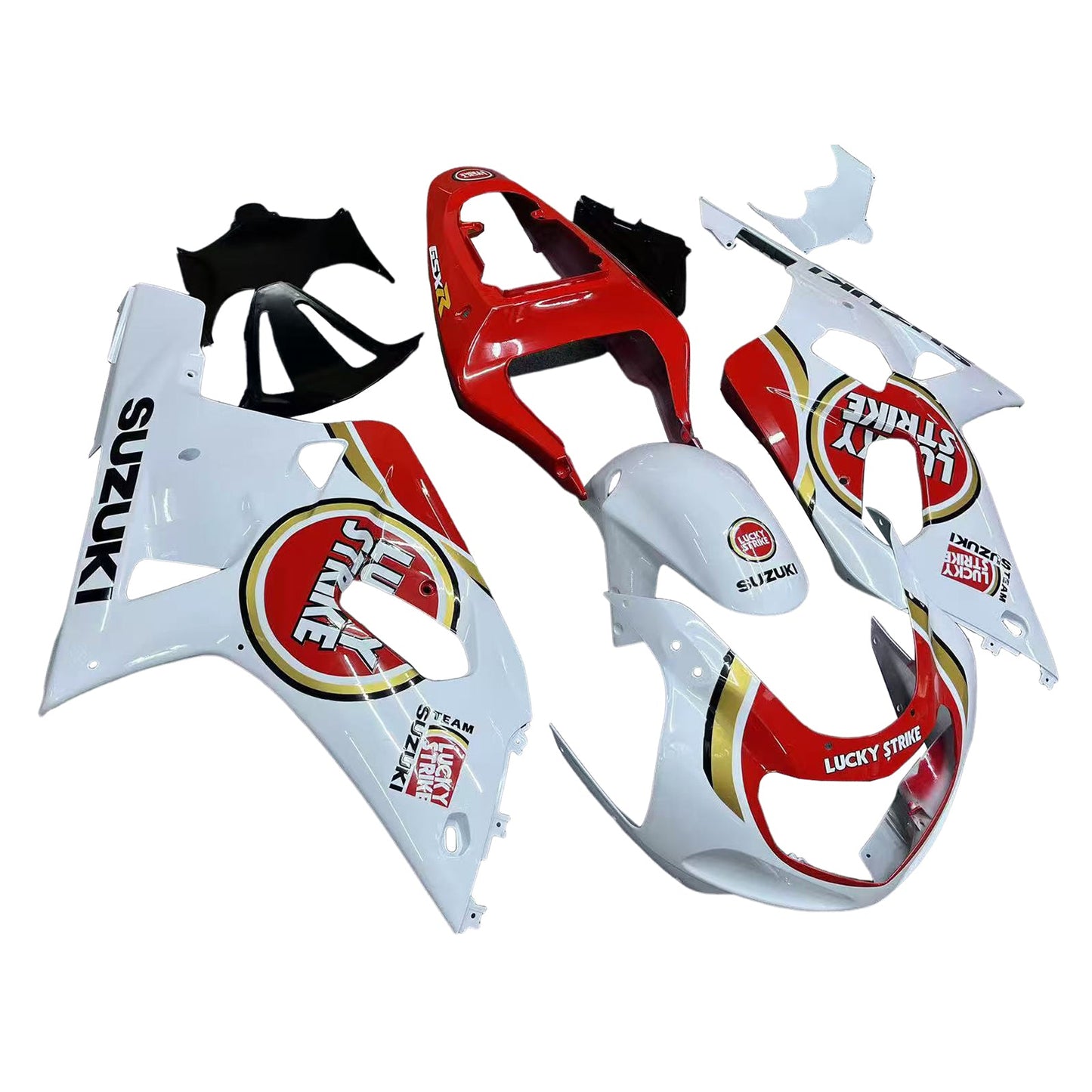 2001-2003 Fairings Suzuki GSXR 750 White Red Lucky Strike Generic