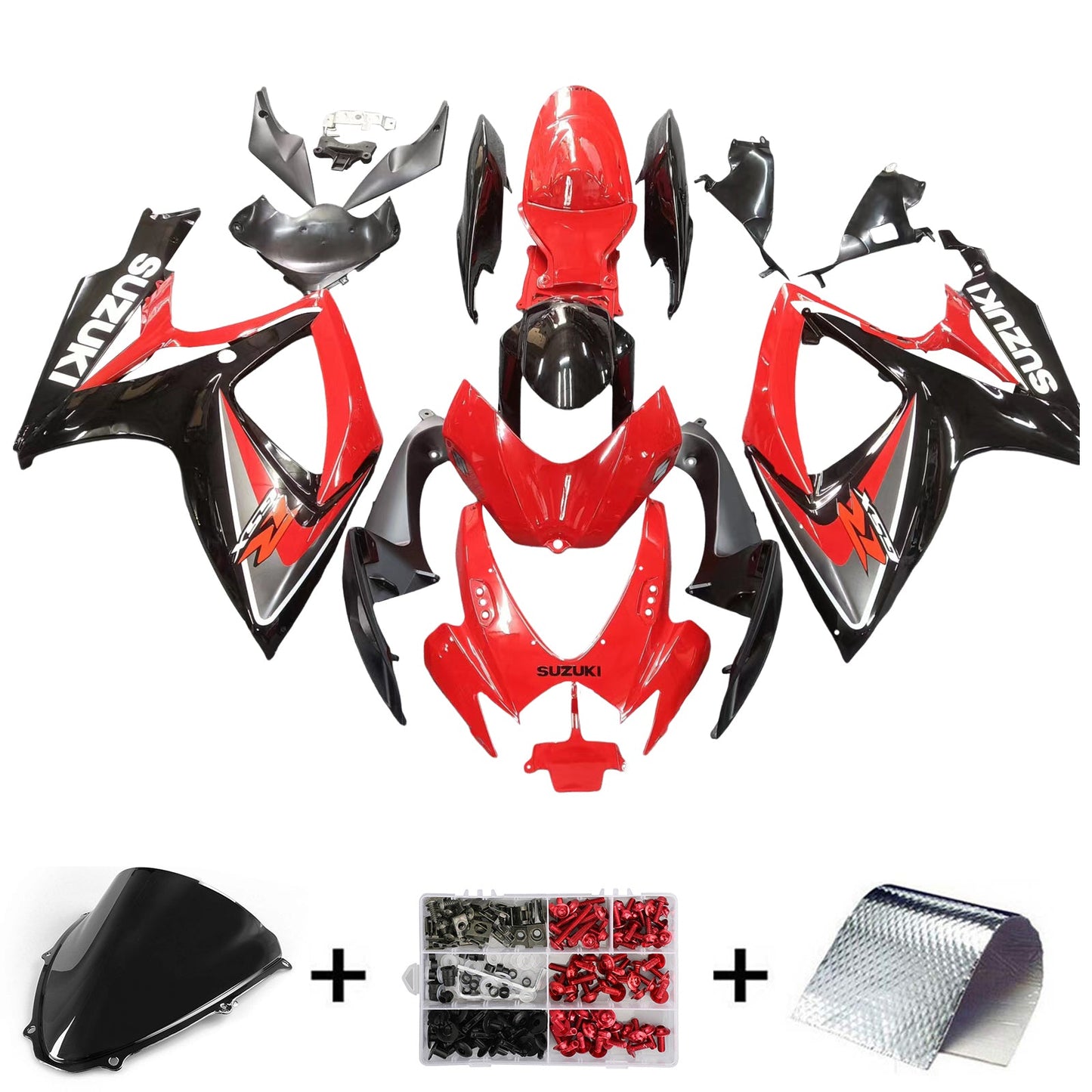 2006-2007 Fairings Suzuki GSXR 600 750 Red & Black GSXR Generic