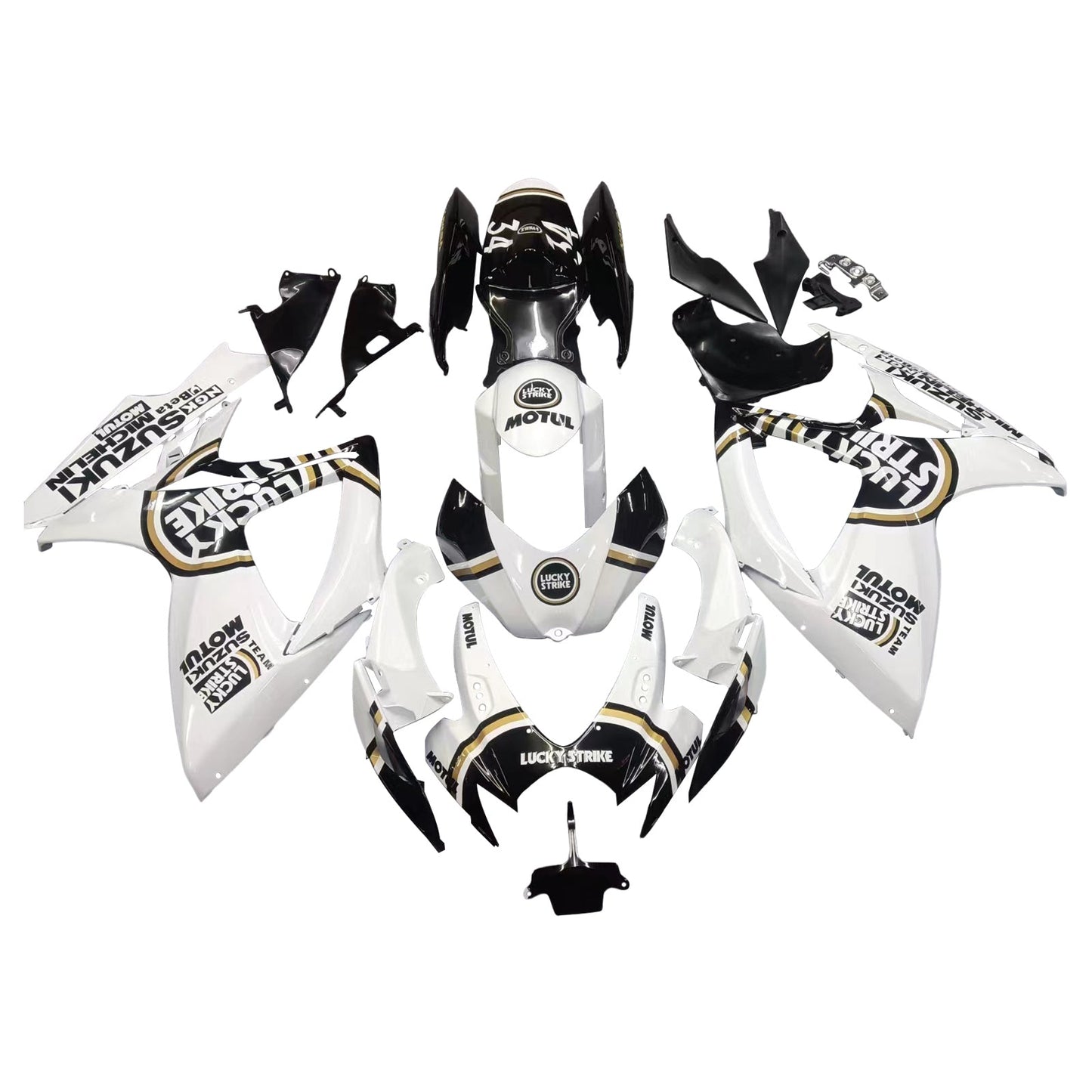 2006-2007 Fairings Suzuki GSXR 600 750 White Black Lucky Strike Generic