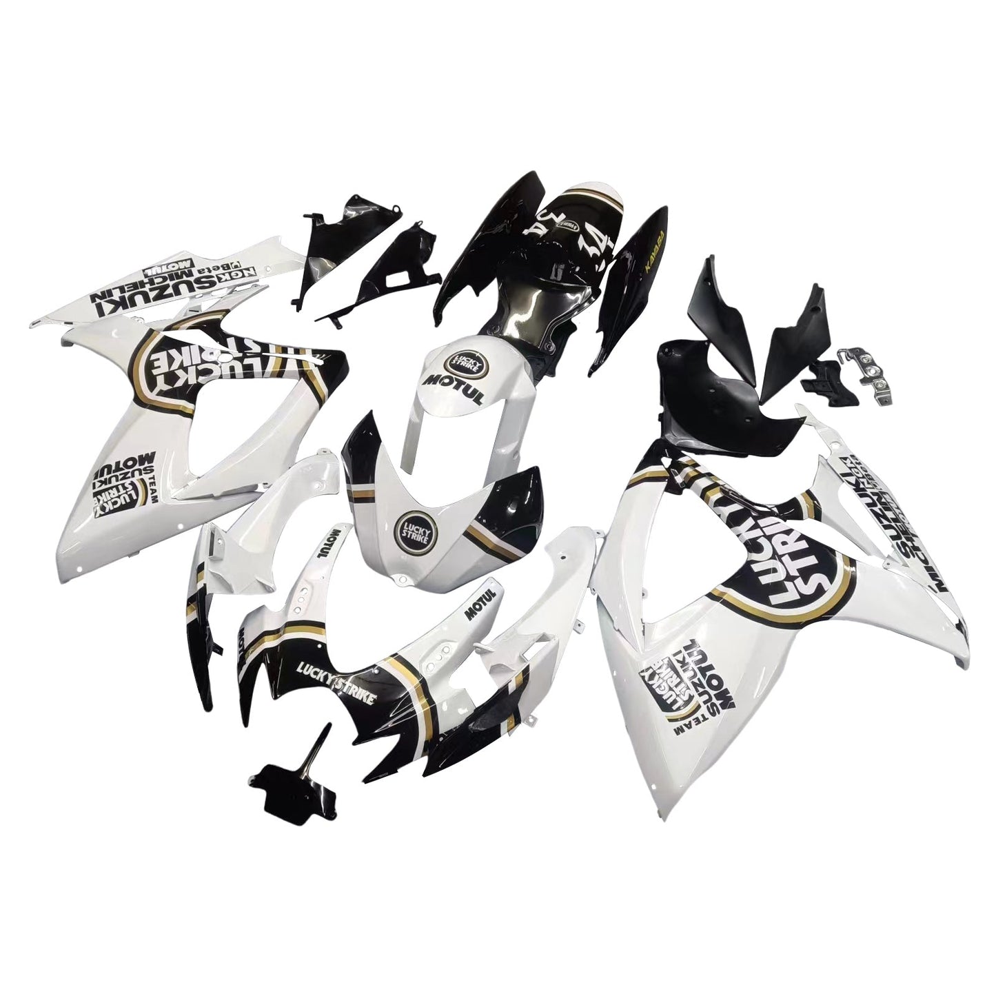 2006-2007 Fairings Suzuki GSXR 600 750 White Black Lucky Strike Generic
