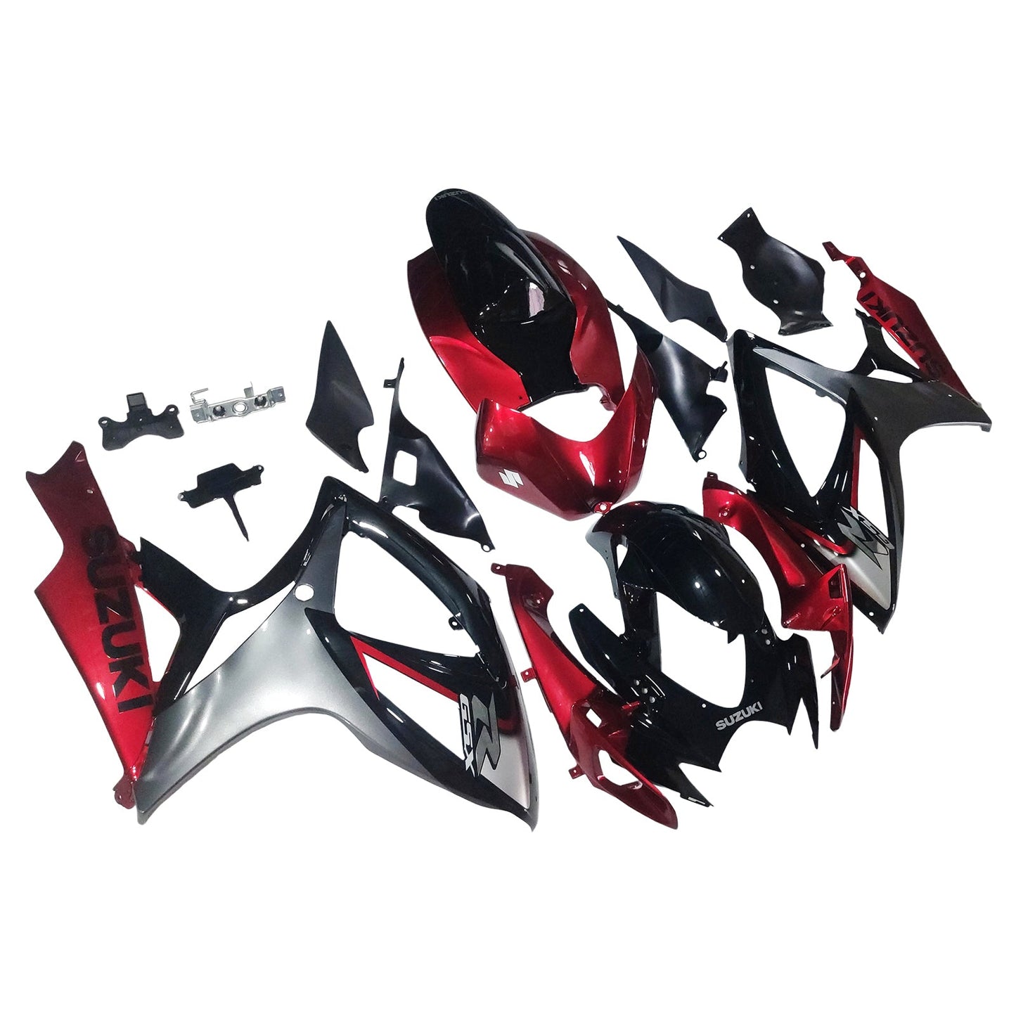 2006-2007 Fairings Suzuki GSXR 600 750 Red Silver Black GSXR Generic