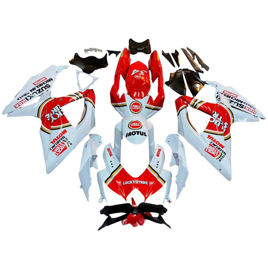 2008-2010 Fairings Suzuki GSXR 600 750 White Red Lucky Strike Generic