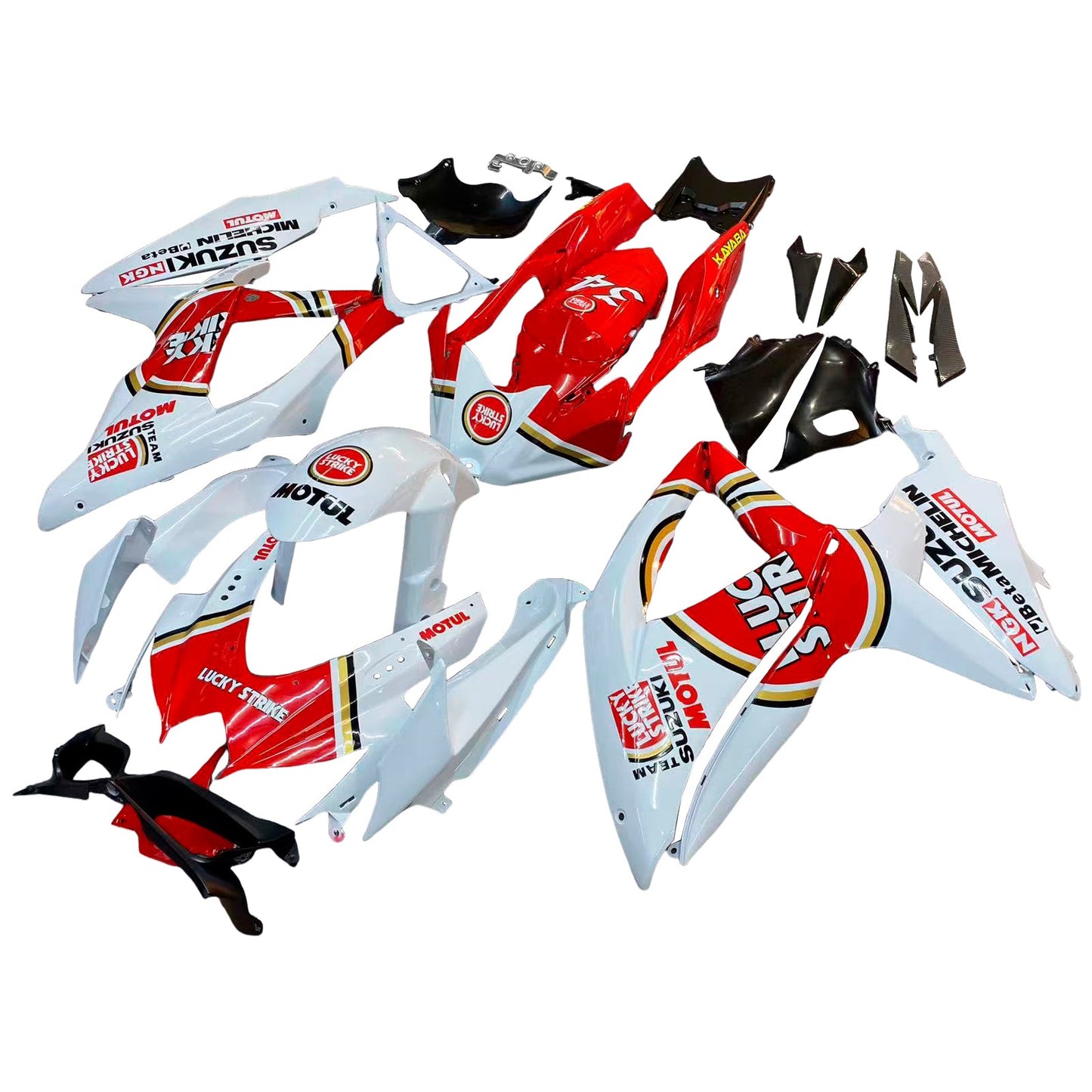 2008-2010 Fairings Suzuki GSXR 600 750 White Red Lucky Strike Generic