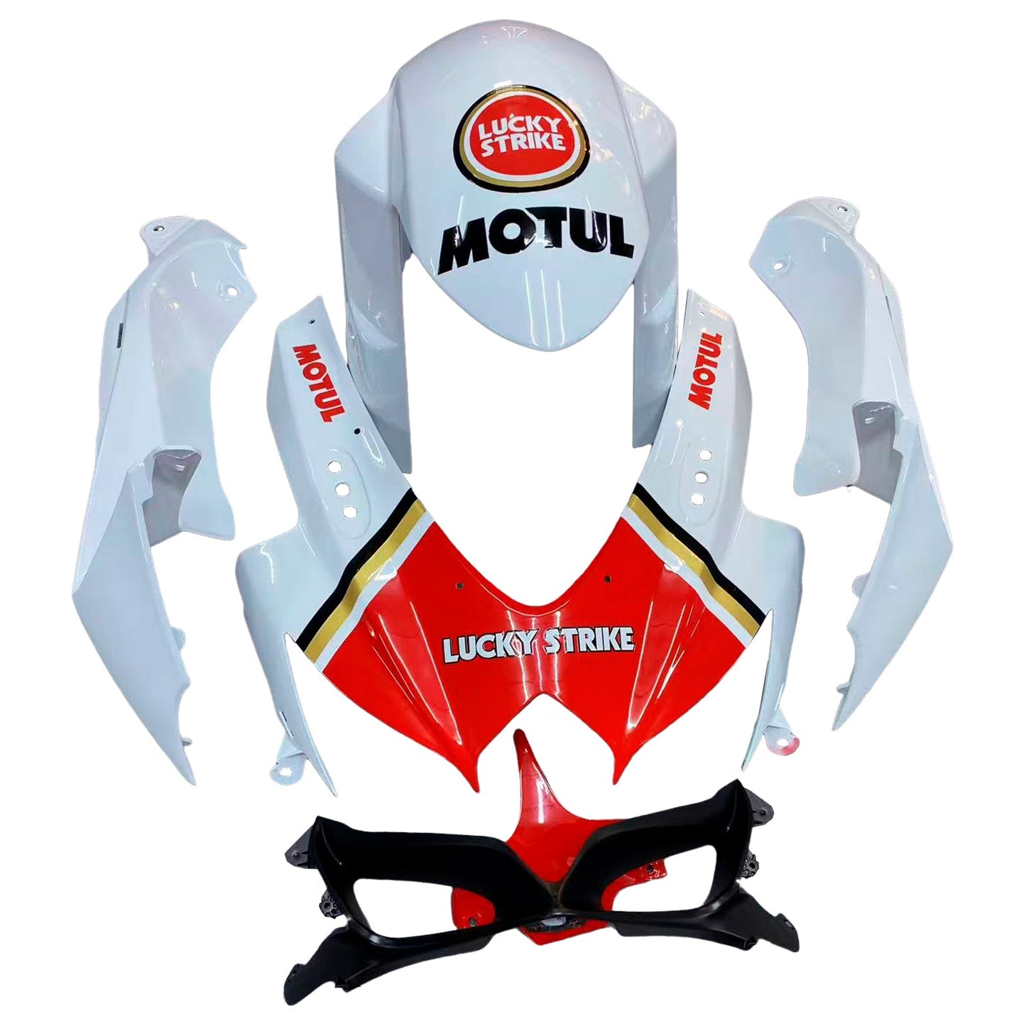 2008-2010 Fairings Suzuki GSXR 600 750 White Red Lucky Strike Generic
