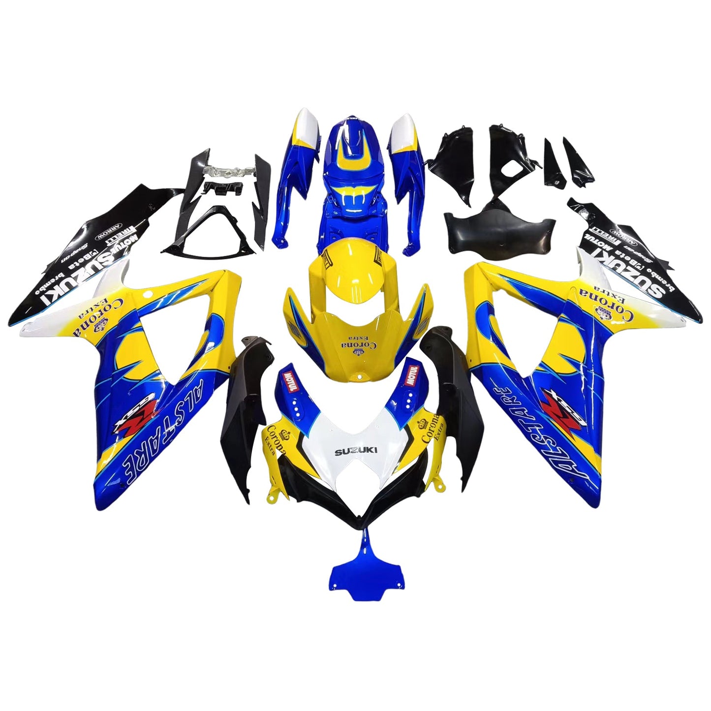 2008-2010 Fairings Suzuki GSXR 600 750 Yellow Blue Alstare Corona